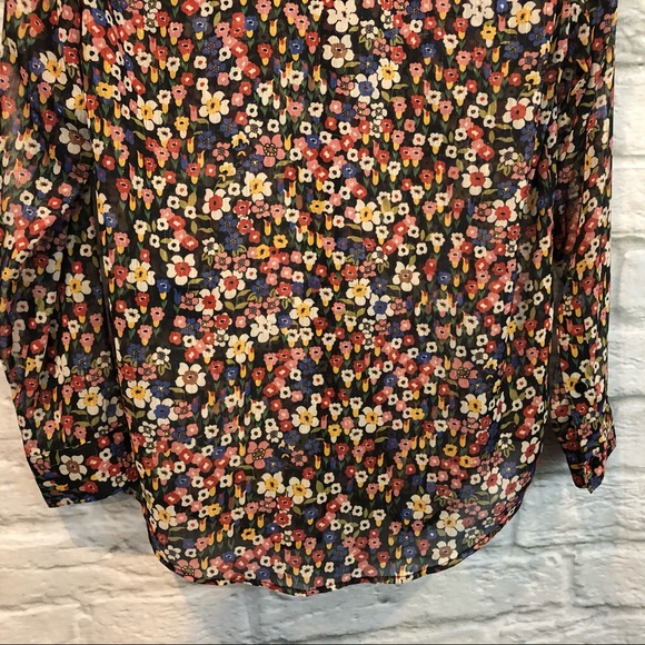 The Kooples XXS Floral Metallic Button Up Blouse - Picture 11 of 13